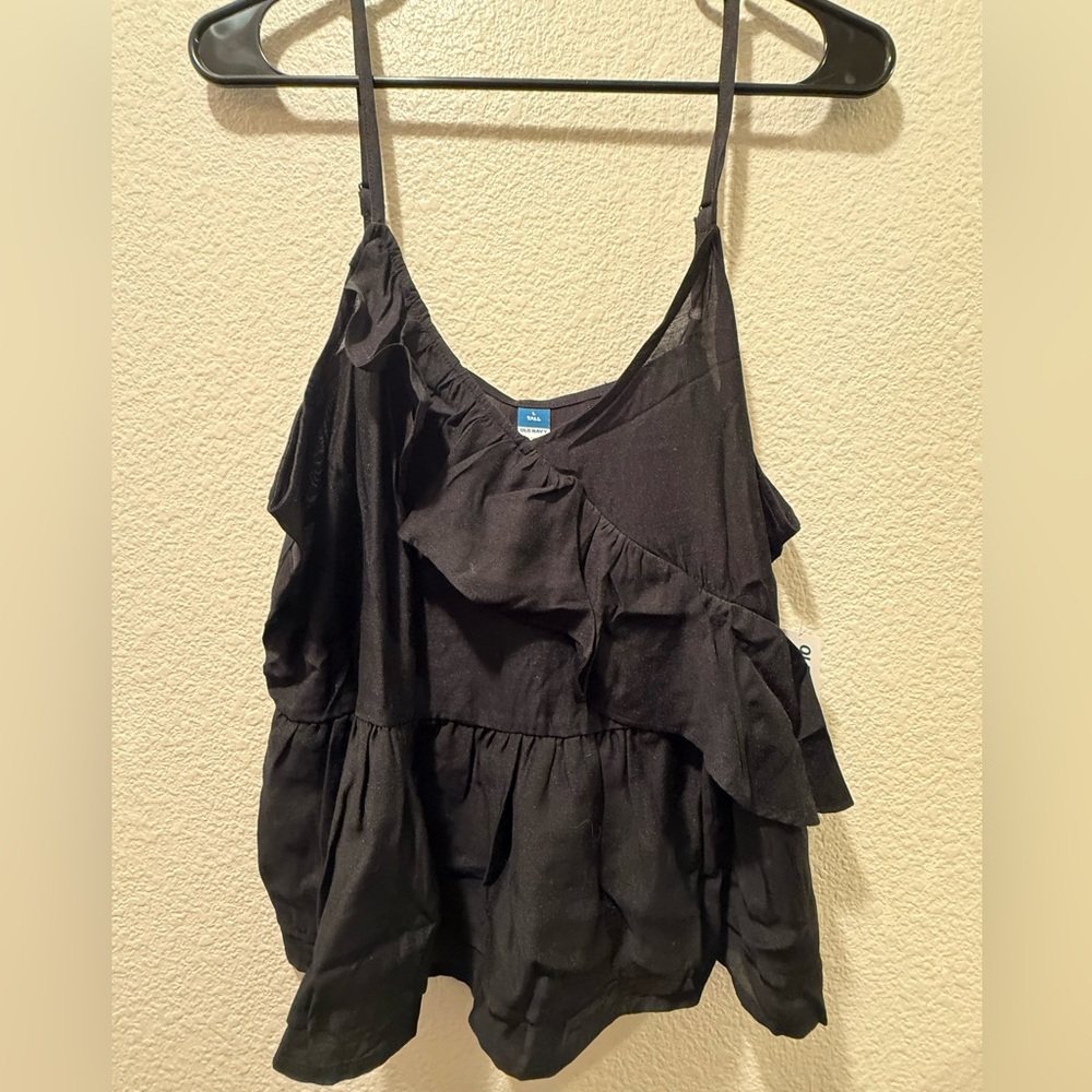 Old Navy Black Ruffled Camisole